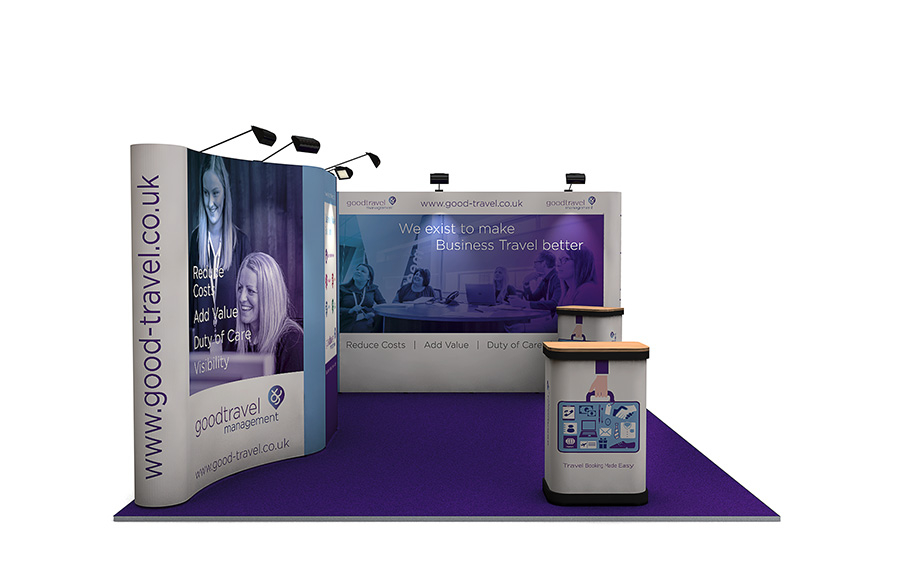 5m x 4m Exhibition Corner Stand