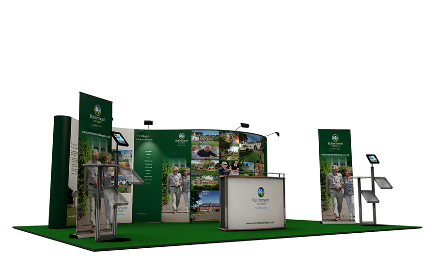 Linked Pop Up Exhibition Stand 5m x 7m