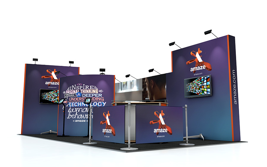 Linked Pop Up Stand 8m x 4m Exhibition Back Wall