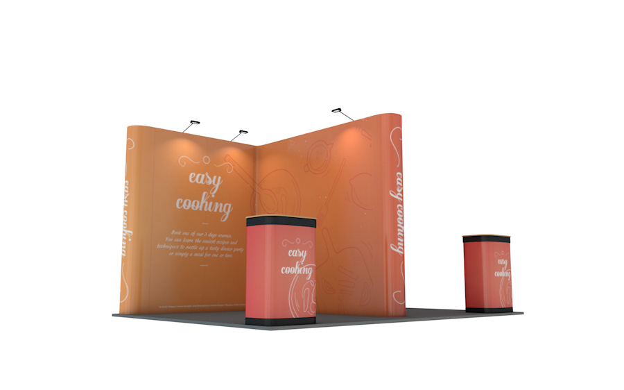 Linked Pop Up Exhibition Stand Includes FREE LED Lights As Standard