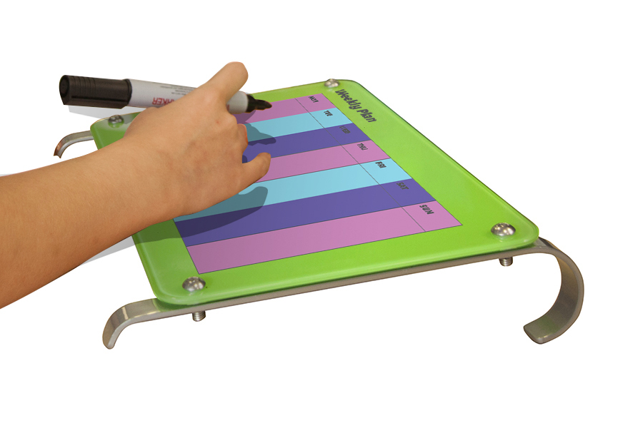 Desktop Glass Whiteboard with Custom Design in Lime