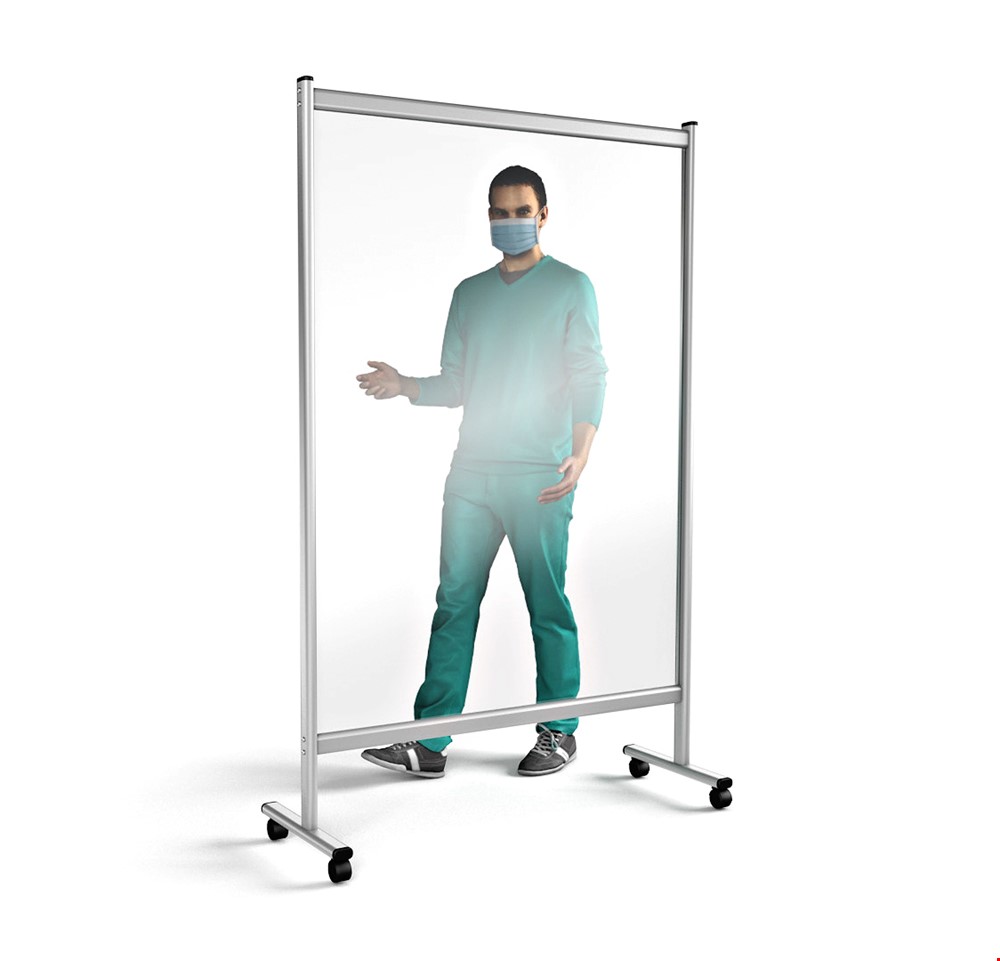 Mobile Perspex Divider Medical Screen on Wheels 1800mm (h) Allows Medical Examinations To Continue In a Safe & Controlled Manner For Maximum Staff & Customer Protection