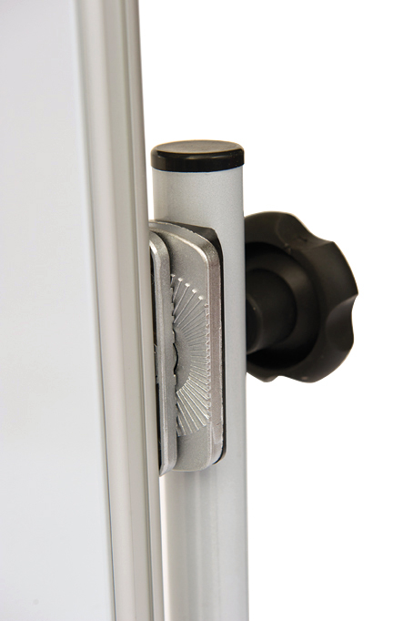 Swivel and lock mechanism on our Mobile Whiteboards.