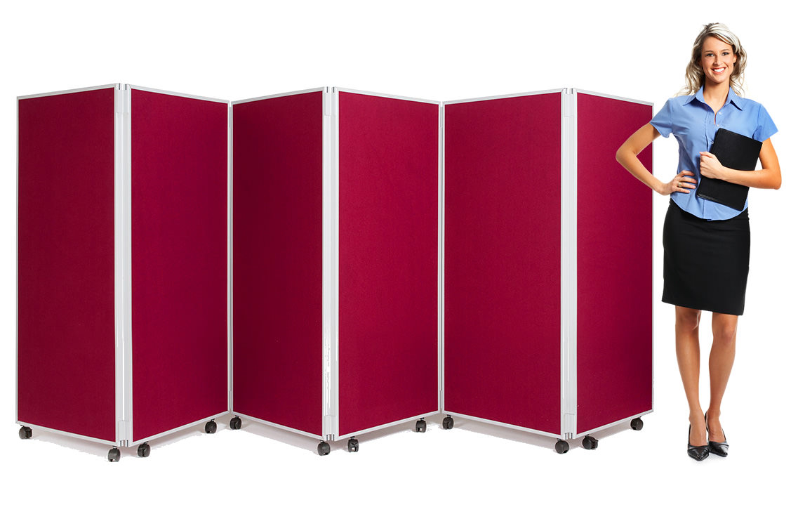 6 Panel Mobile Concertina Screen - 1500mm high