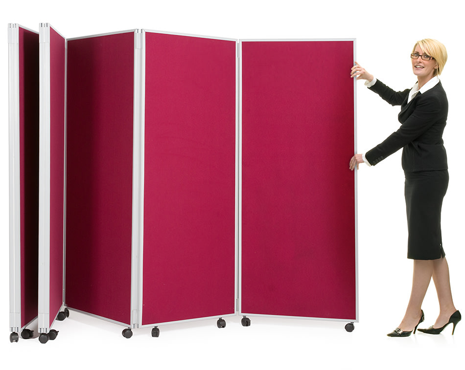 6 Panel Mobile Concertina Screen Office Partition