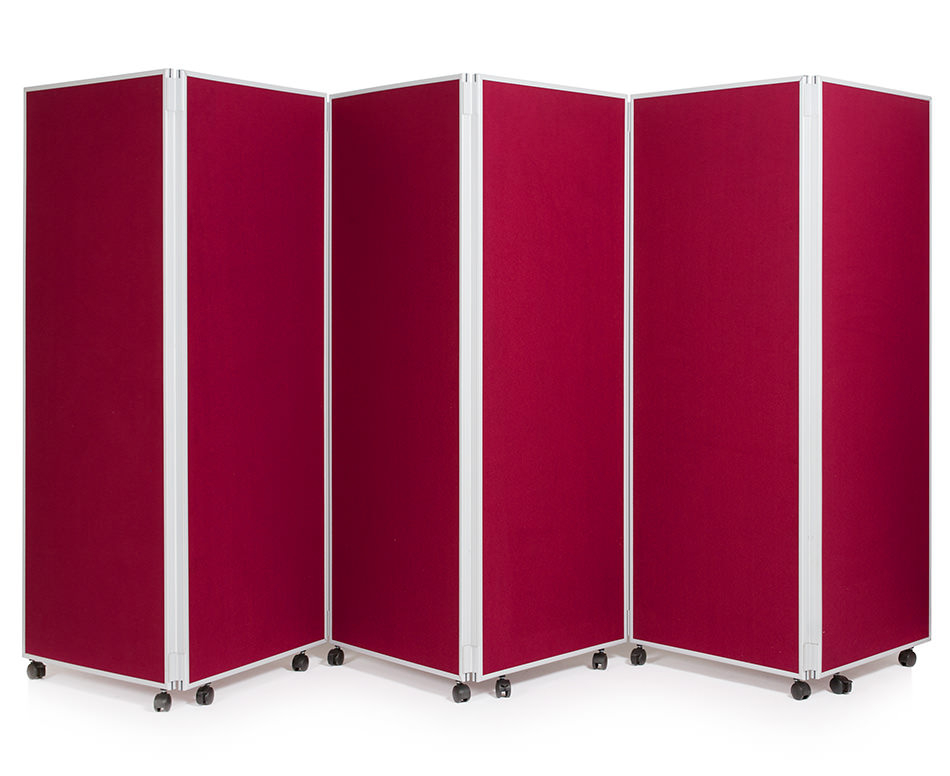 6 Panel Mobile Concertina Screen - available in 14 colours