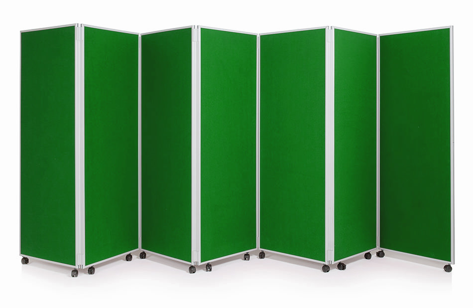 7 Panel Mobile Concertina Screen - available in 14 colours