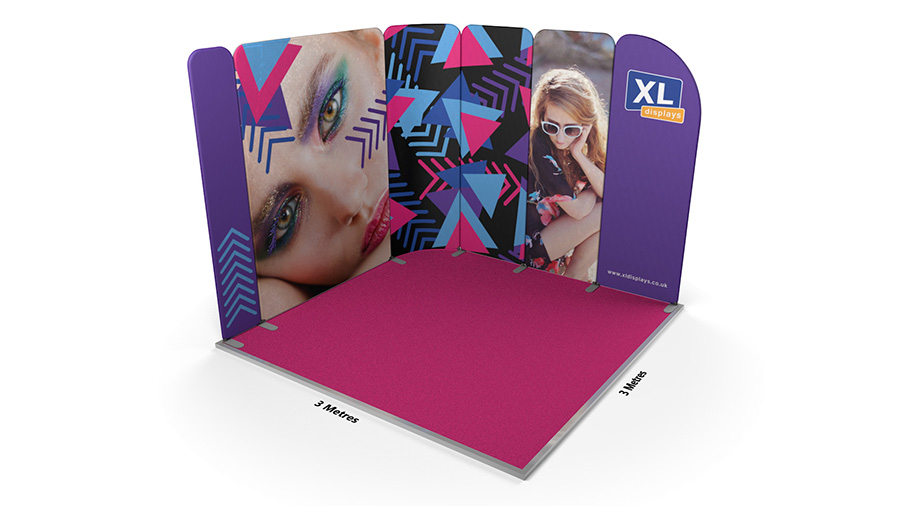 Modulate™ 3m x 3m Deluxe L-Shaped Fabric Exhibition Stand
