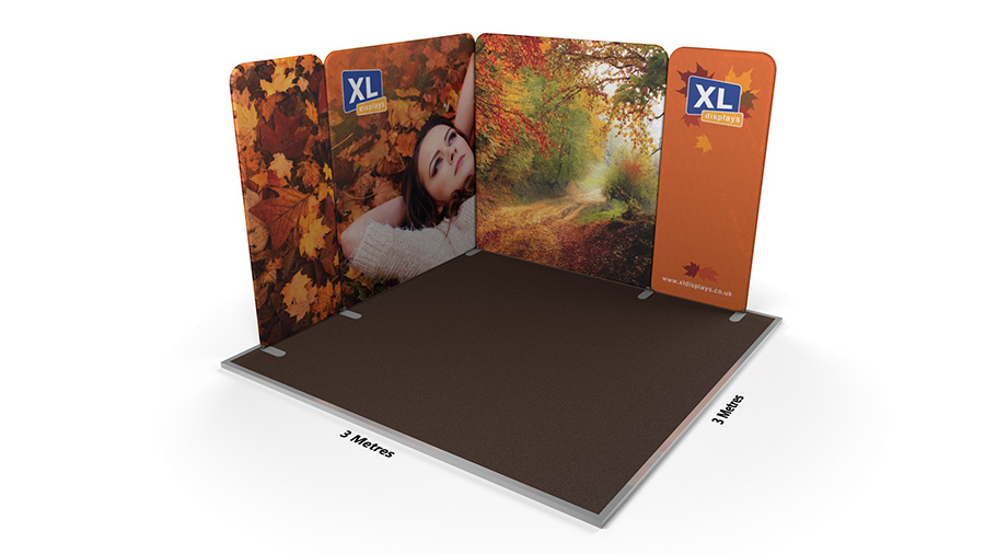 Modulate™ 3m x 3m L-Shaped Stretch Fabric Exhibition Stand