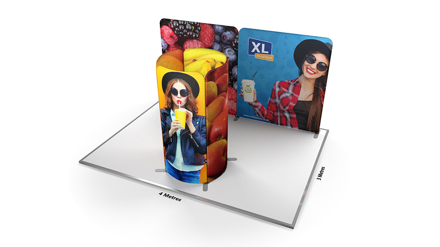 Modulate<sup>™</sup> 3m x 4m Island Back Wall Fabric Display Stand