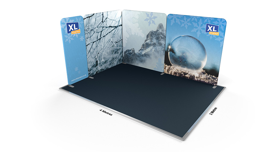 Modulate™ 3m x 4m L-Shaped Fabric Exhibition Stand