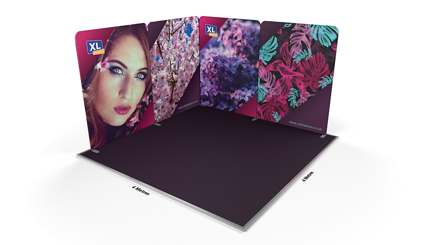 Modulate™ 4m x 4m L-Shaped Magnetic Fabric Display Stand