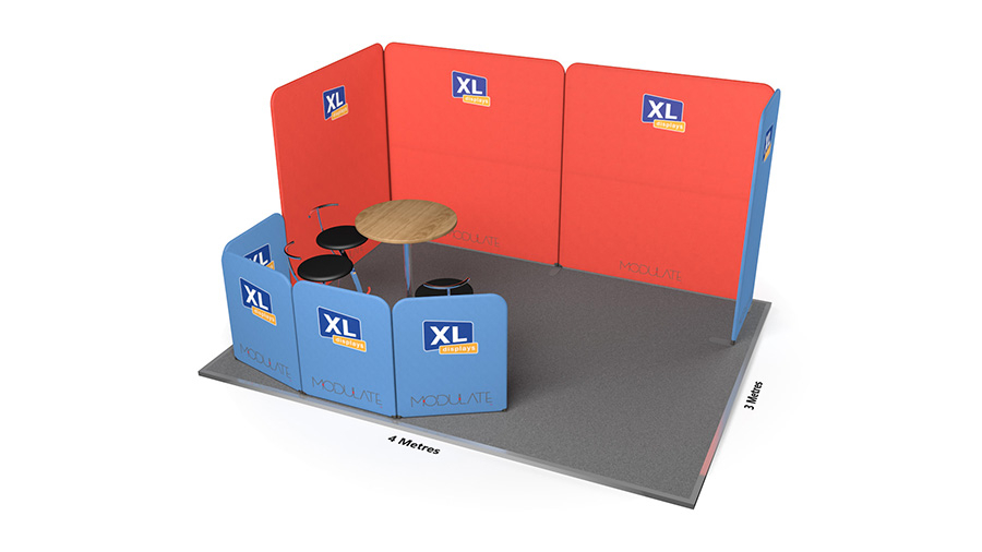 Modulate™ 3m x 4m Fabric Exhibition Stand with Meeting Area