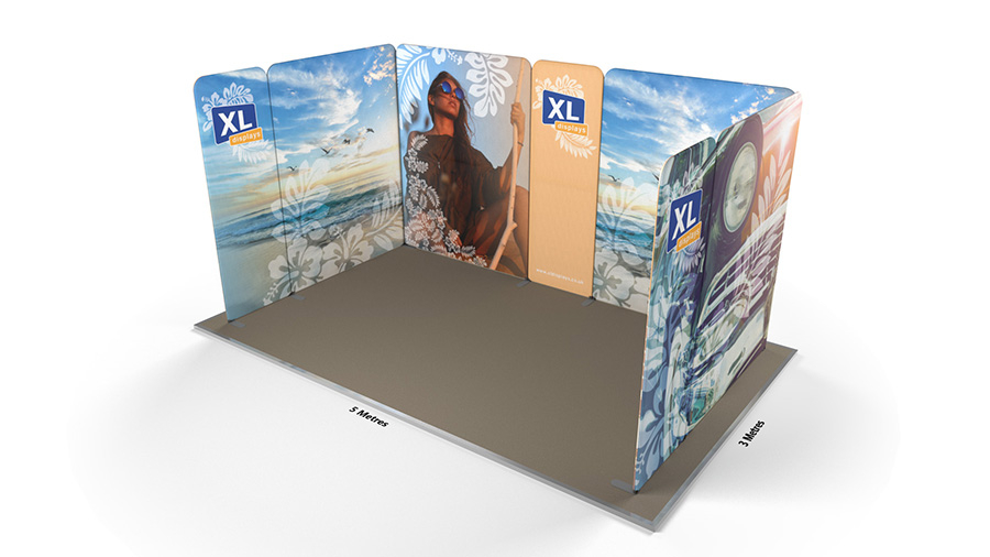 Modulate™ 5m x 3m U-Shaped Fabric Exhibition Stand