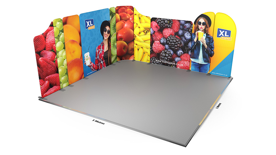 Modulate™ 5m x 5m Deluxe L-Shaped Stretch Fabric Display