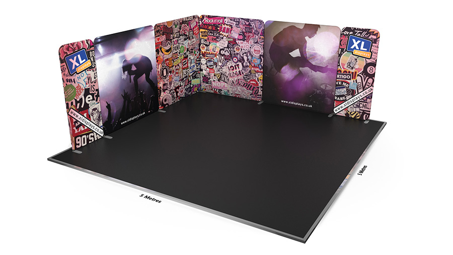 Modulate™ 5m x 5m L-Shaped Fabric Exhibition Stand