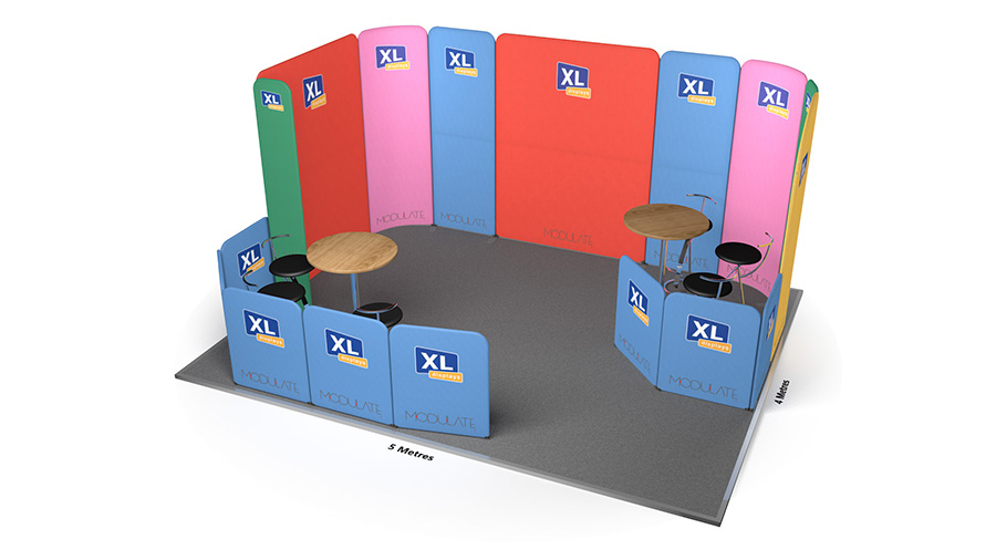 Modulate<sup>™</sup> 5m x 4m Fabric Meeting Booth With Seating Area