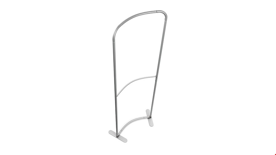 Top Down View of Modulate Curve Fabric Display Stand Aluminium Frame