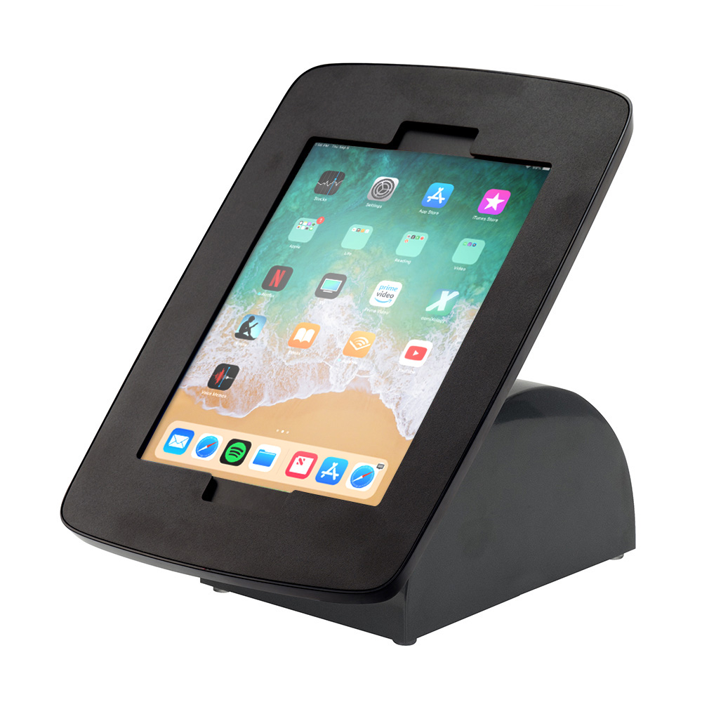 Moonbase POS iPad Stand With Black Enclosure in Portrait Orientation (New Design May 2021)