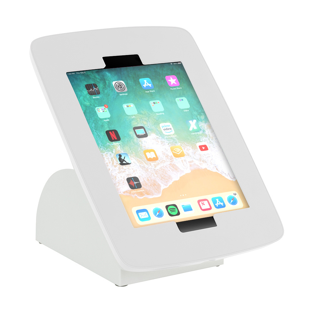 Moonbase POS iPad Stand With White Enclosure in Portrait Orientation (New Design May 2021)