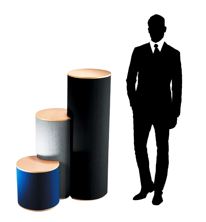 Multi Height Nest Plinths with Fabric Wraps