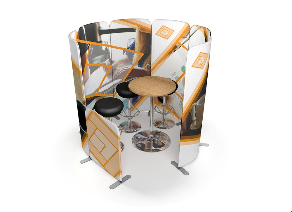 Configuration Number 2 - These Reconfigurable, Linkable Office Screens Kit Can Also Be Used To Create A Round Office Pod