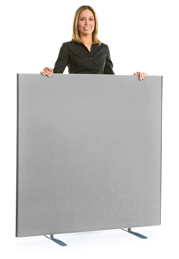 Office Screen with Light Grey Fabric - Freestanding Partition Screen