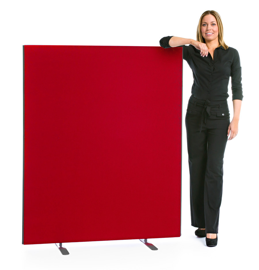 1600mm High Office Partition Screen in Burgundy (choice of 11 colours available)