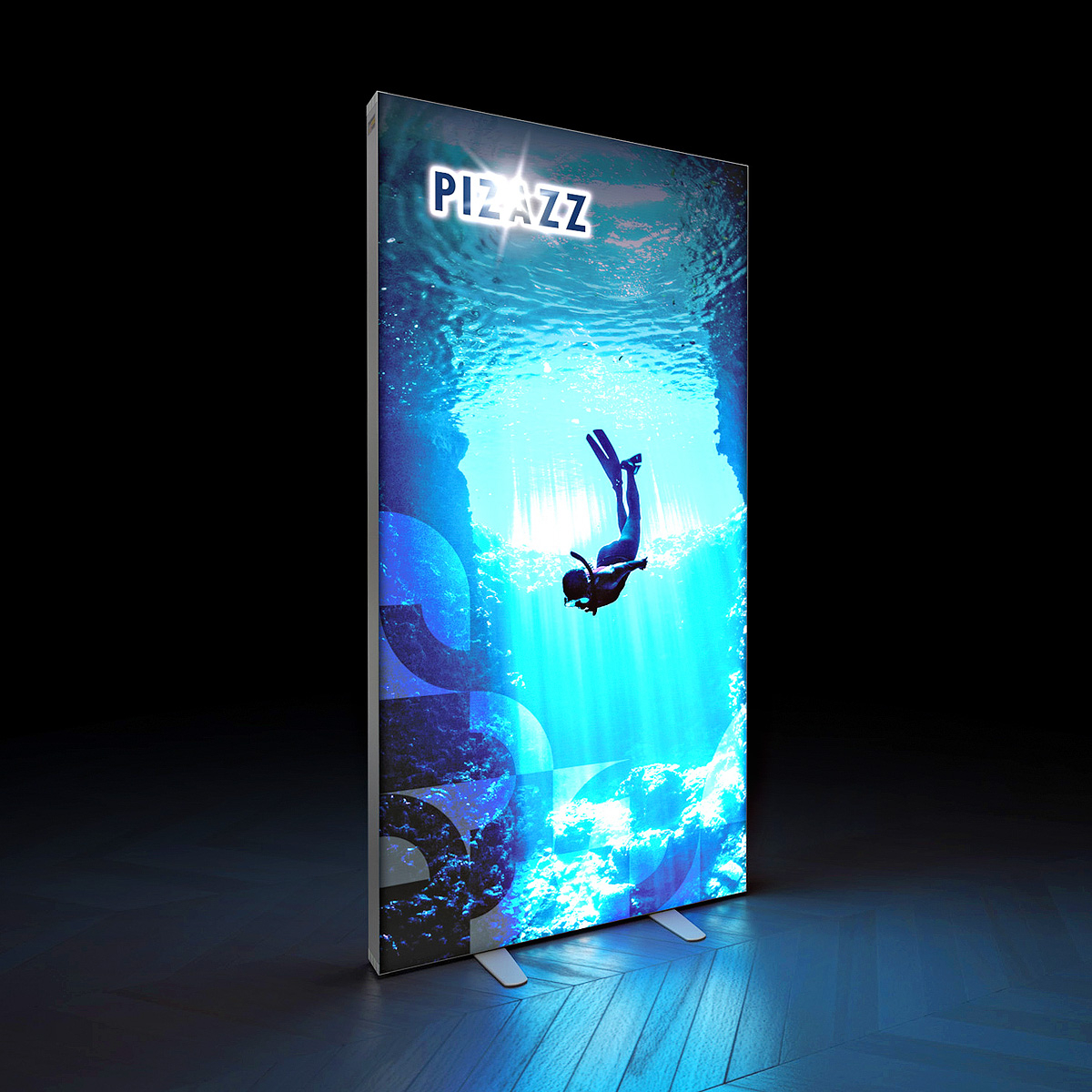 PIZAZZ® 2x1 Freestanding Backlit LED Fabric Lightbox