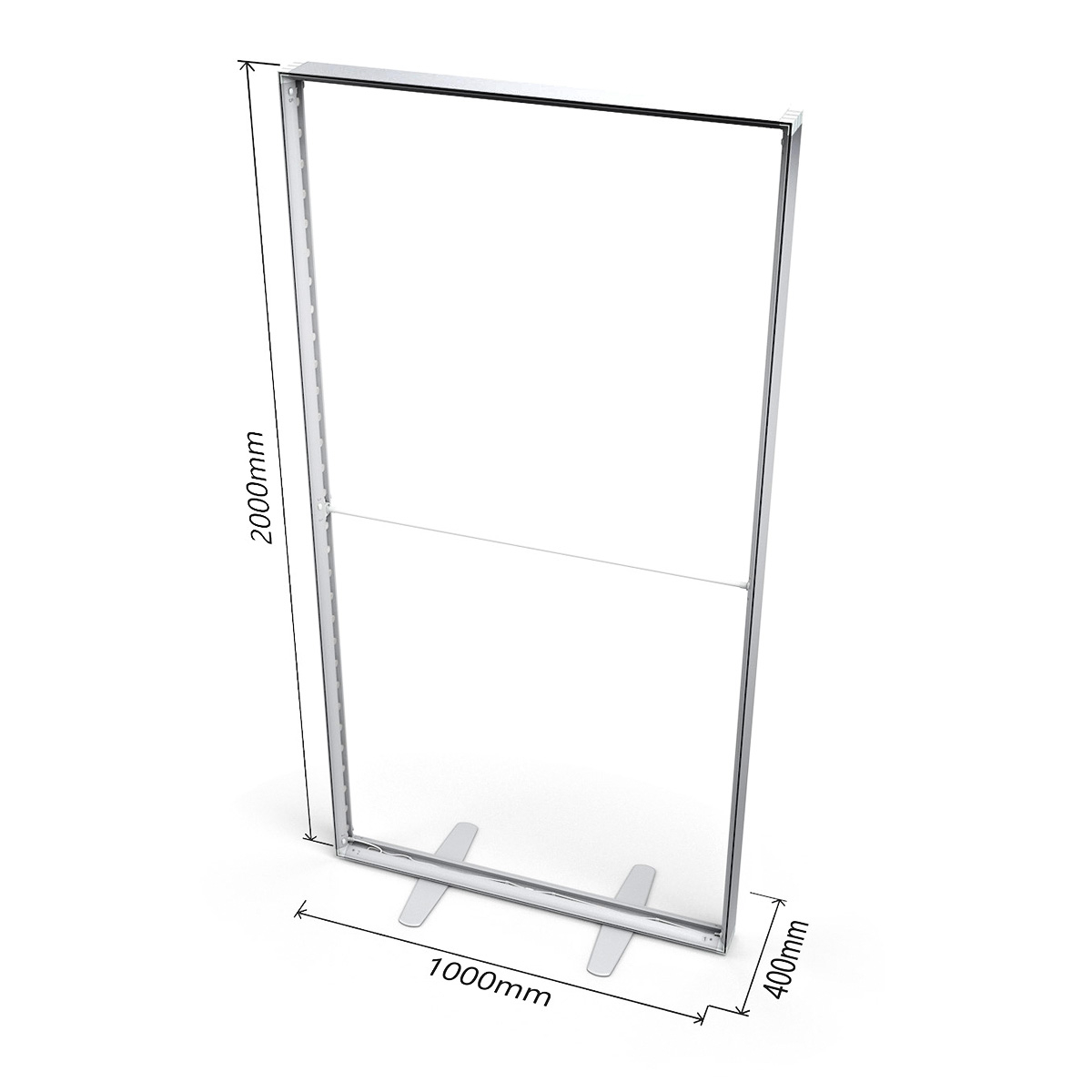 Dimensions of PIZAZZ® Freestanding LED Lightbox Frame 