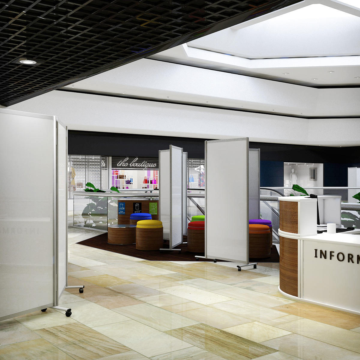 Panel Screens White Protection Screens Can be Used in Shopping Centres & Retail Outlets