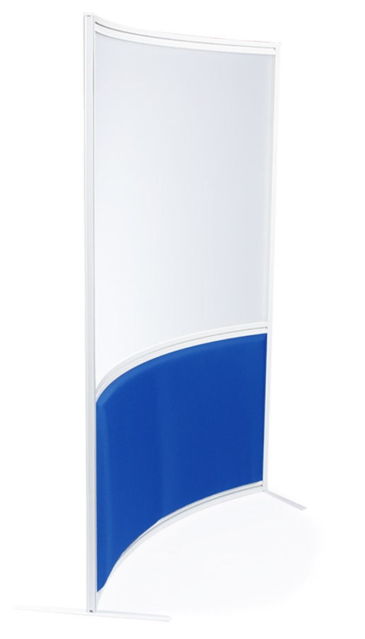 Curved Premium Office Screen - Partly Glazed