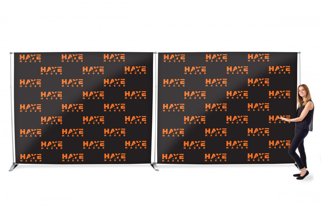 Pegasus Linked 6m Media Wall With Tension Fabric Graphics