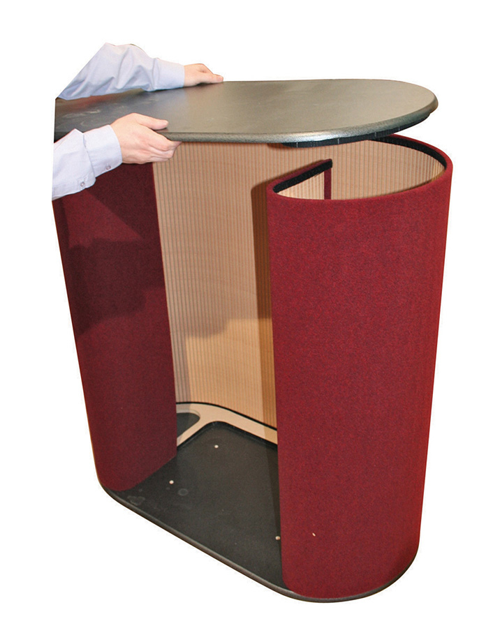 Portable Counter (with Kneehole) is Assembled with No Tools Required