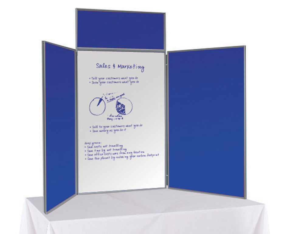 Senior tabletop folding display board with header and carry bag