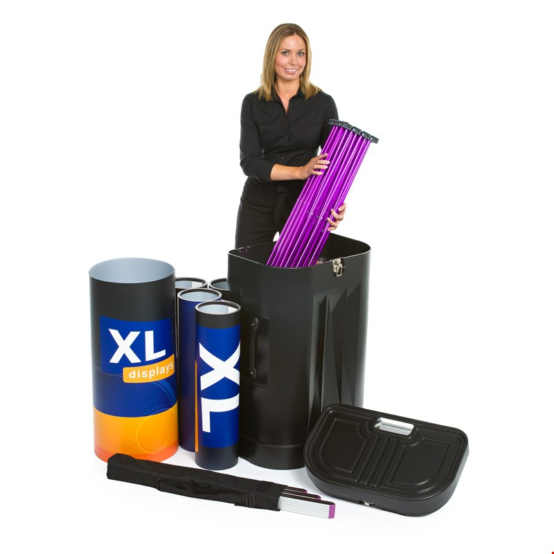 Complete Pop Up Exhibition Stand Packs Down into The Wheeled Transportation Case
