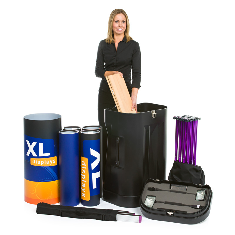 3x5 Pop Up Stands fits into the supplied case