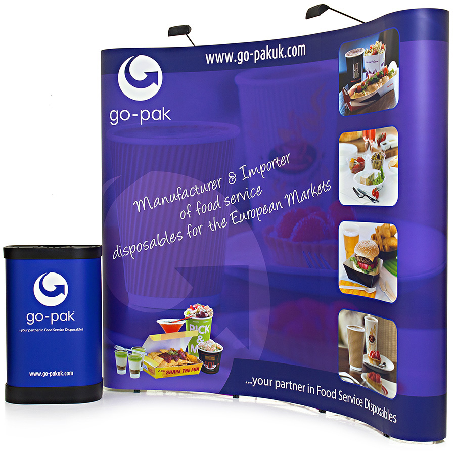 3x3 Pop Up Display Stand Curved.