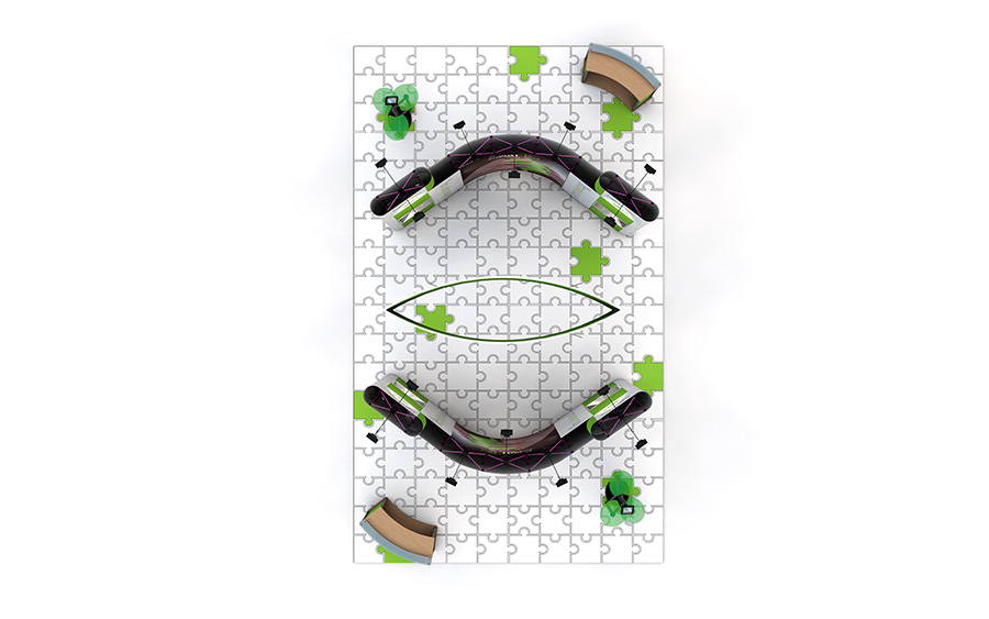 Pop Up Exhibition Stand Island 10m x 6m Plan View