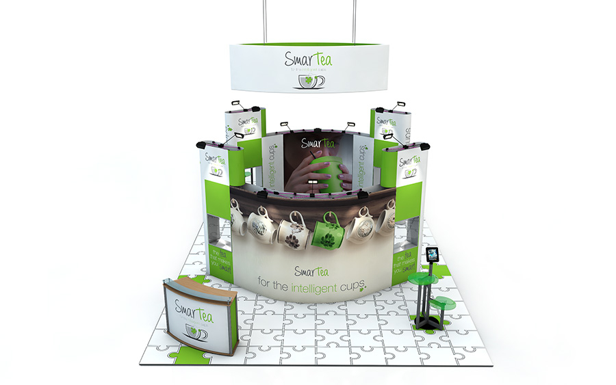 Pop Up Exhibition Stand Island 10m x 6m