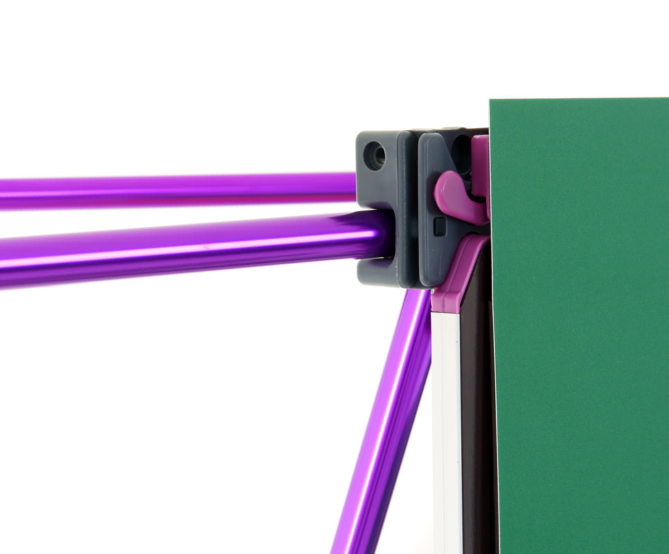 Pop up frame has quick and easy magnetic fixings to attach graphics.