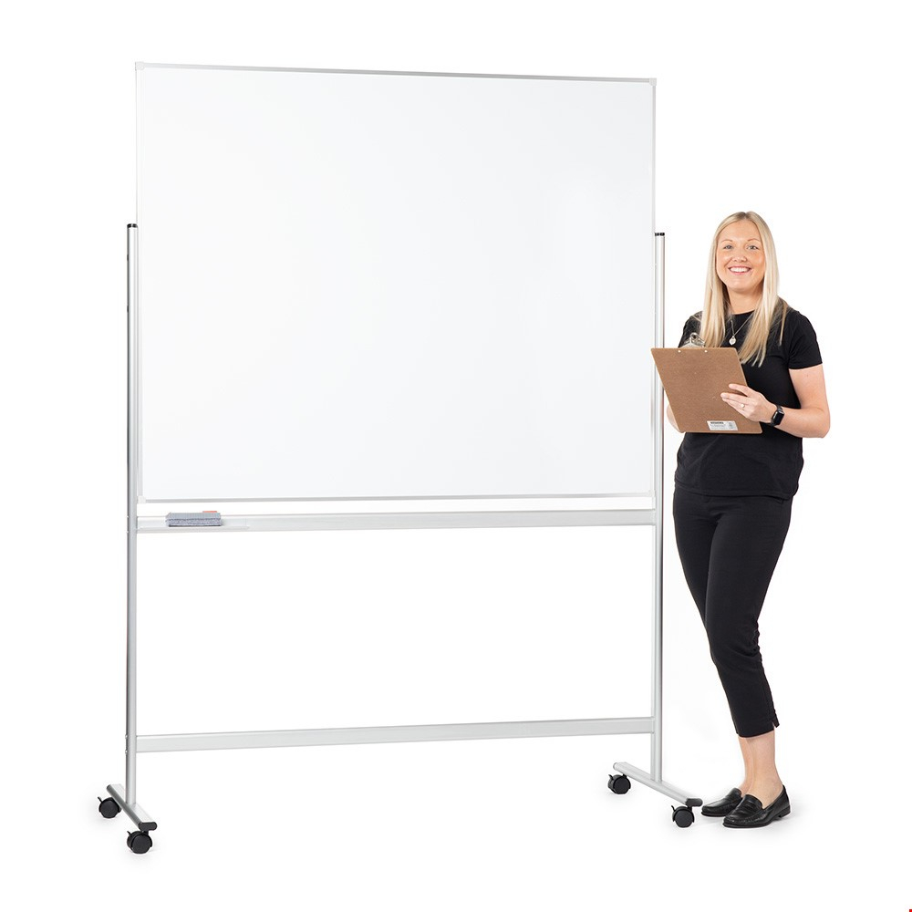 Mobile Magnetic Writing Board on Wheels With Double Sided Writing Surface