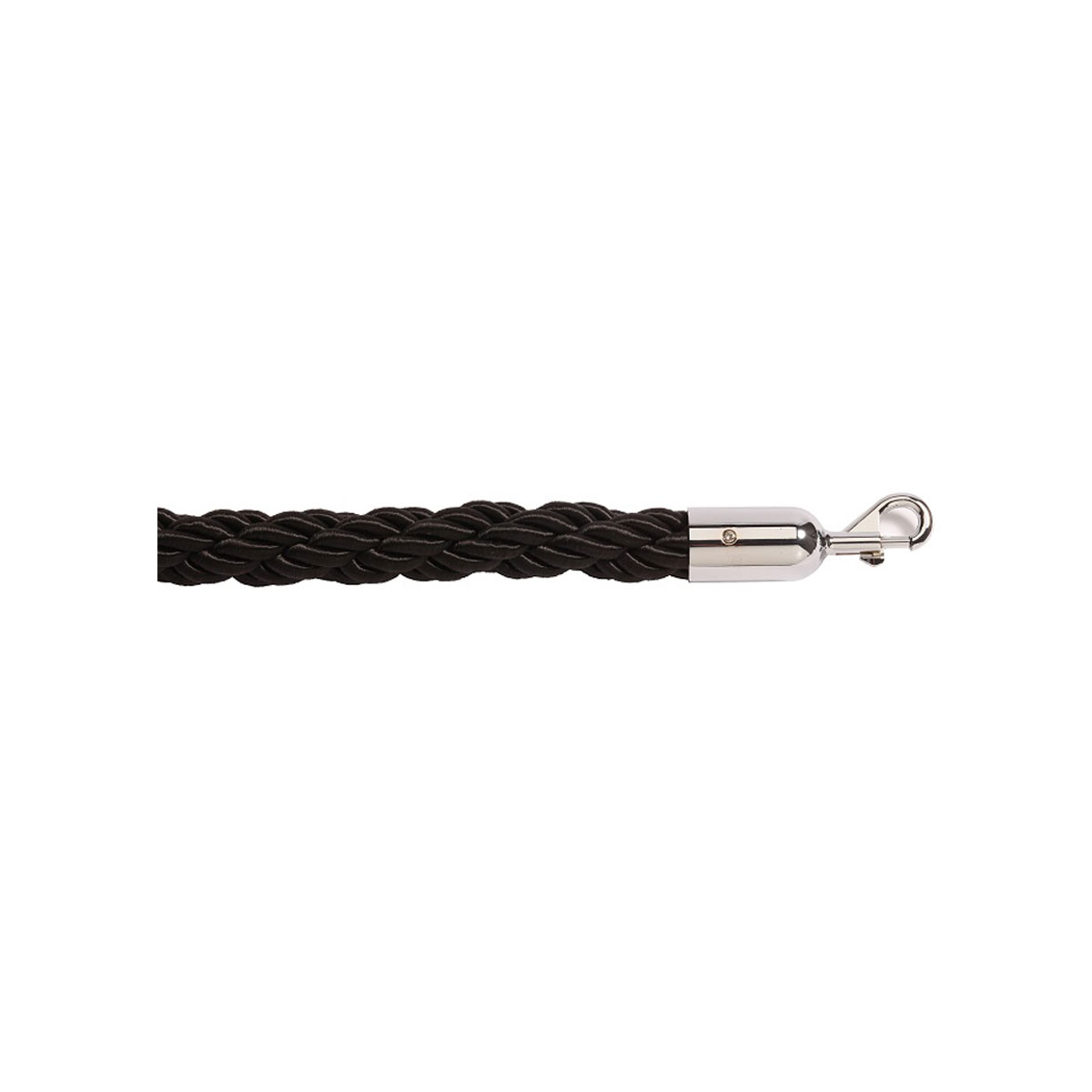 RopeMaster Post Barrier Ropes Black Braided Rope With Polished Chrome Snap End