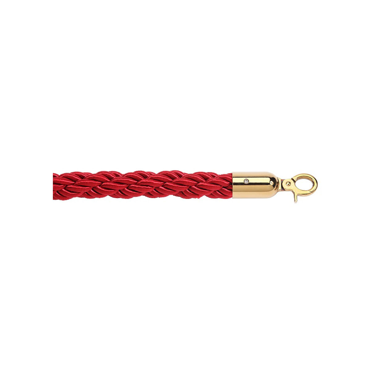 RopeMaster Post Barrier Ropes Red Braided Rope With Polished Brass Snap End