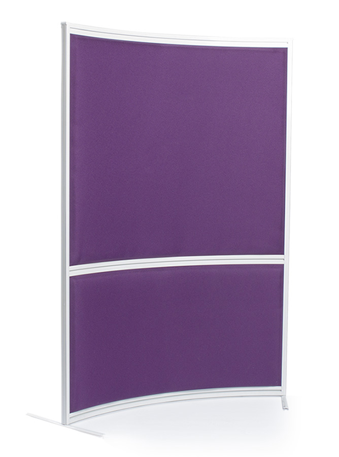 Curved Acoustic Office Screen with Mid Rail - Includes Mid Rail For Extra Stability 