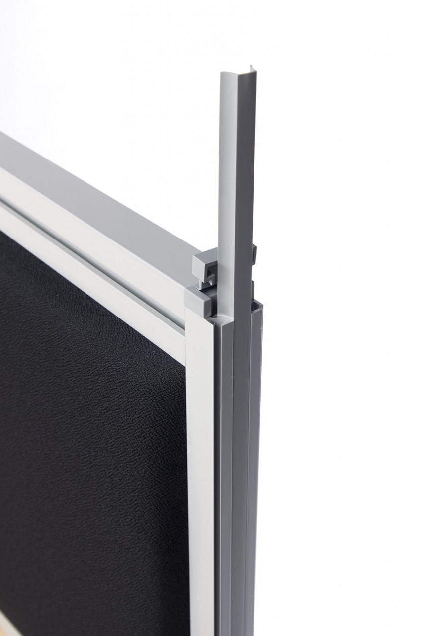 Finishing Strip Slides Easily into Frame Edge for Flush Finish