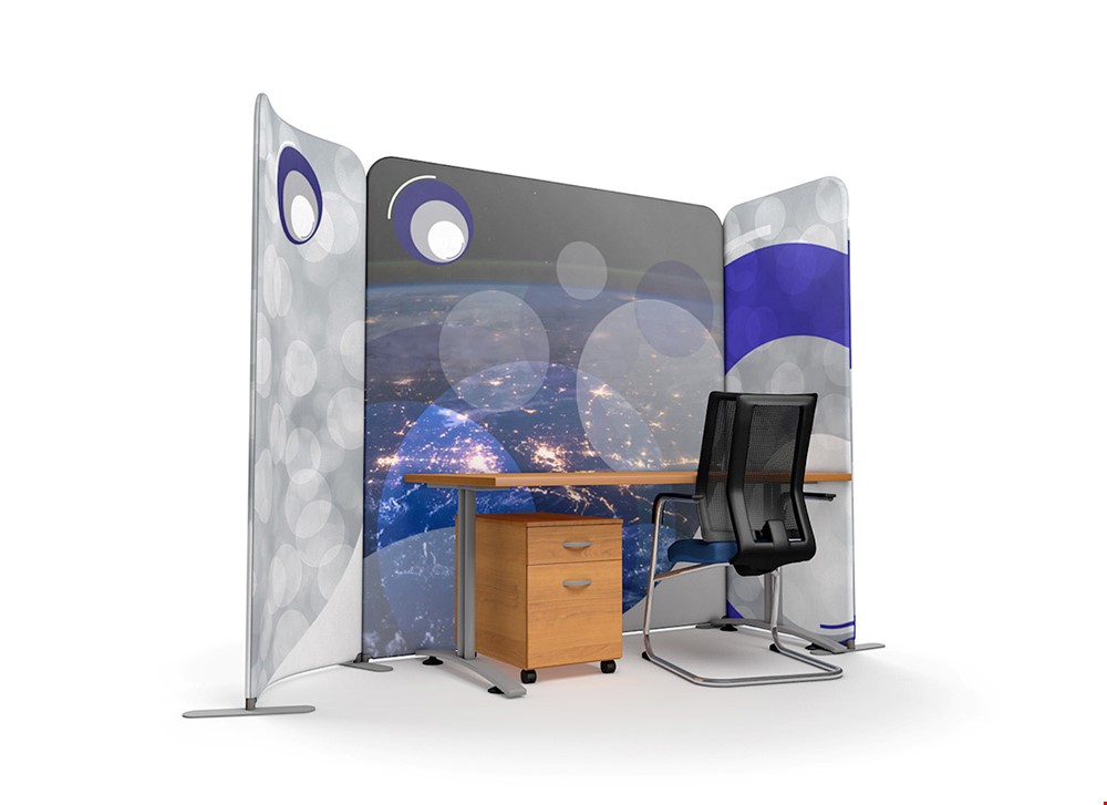 Custom Printed Office Dividers - Includes Three Printed Partition Panels That Create Private Workspaces