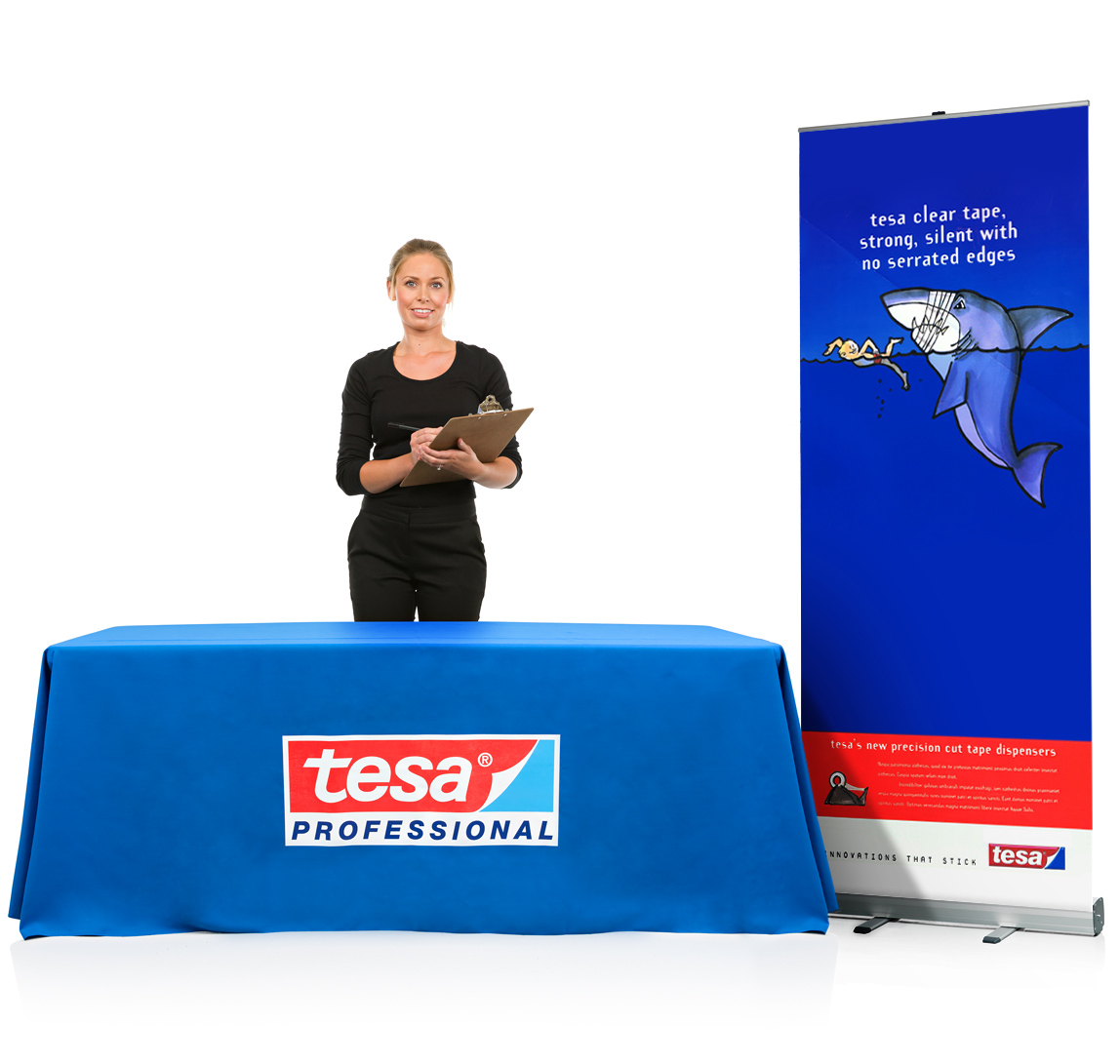 Printed Tablecloth with Grasshopper Pull Up Banner