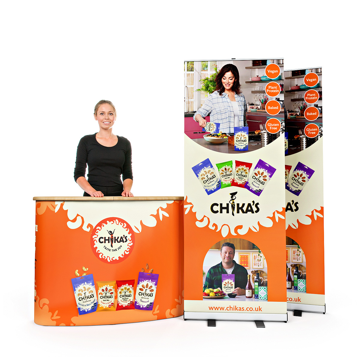 ENVOY® Roller Banner and 2x2 Pop Up Counter Starter Exhibition Stand