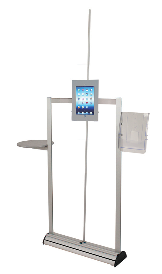 Pull Up Banner iPad Mount with Optional Shelf and Literature Holder (Sold Separately)